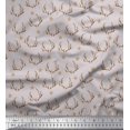 thumbnail image 1 of Soimoi Gray Poly Georgette Fabric Antler & Star Printed Fabric 1 Yard 42 Inch Wide, 1 of 5