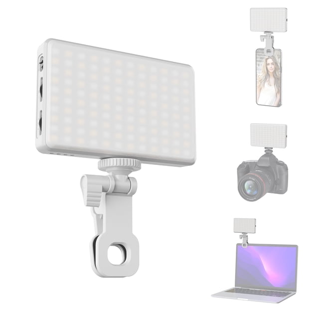Lampe Photo, et Lampe Led Blanche à Pince à Pince à Led avec Batterie Intégrée sur Lampe Portable à Pile de Poche en Ligne à Intensité Réglable avec Tablette Intégrée Ordinateur Portable Modes d'Appareil Photo Remplir Batterie de Tablette 2500k-9000k Vidéo