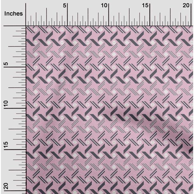 oneOone Cotton Cambric Fabric Line|Diamond & Triangle Geometric Printed Fabric 1 Yard 56 Inches Wide