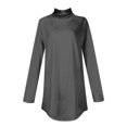 thumbnail image 4 of FAIWAD Women's Turtleneck Long Sleeve Tops Basic Layering Irregular U Hem Soft Underwear Tunic Tops, 4 of 4