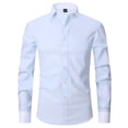 thumbnail image 1 of RXIRUCGD Cardigan à Col Rabattu Uni pour Hommes, Chemise d'Affaires à Boutons, Bleu, Taille : 4TG, 1 of 2