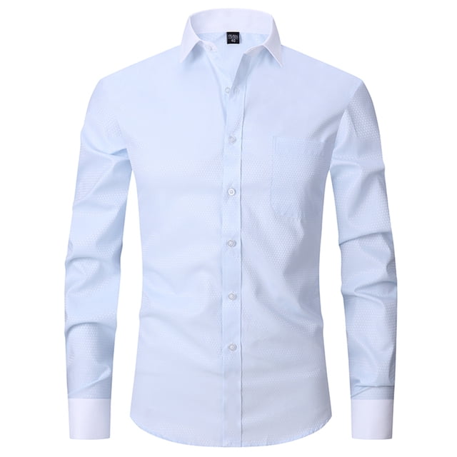RXIRUCGD Cardigan à Col Rabattu Uni pour Hommes, Chemise d'Affaires à Boutons, Bleu, Taille : 4TG