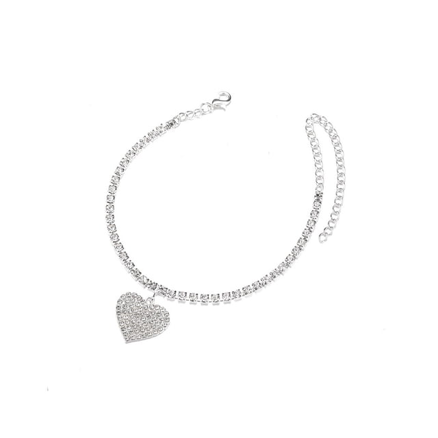 yingyy 1/2/3/5 Women Rhinestone Anklet Portable Party Banquet Simple Design Crystal Jewellery Ladies Decoration Birthday Gift 1PCS