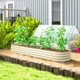 thumbnail image 2 of Outsunny Galvanized Raised Garden Bed Planter Box, 7.9 x 2 x 1ft, Cream, 2 of 10