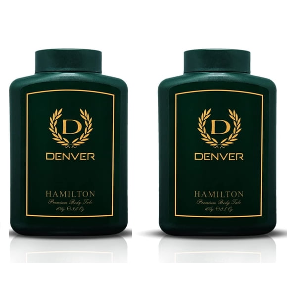 DENVER Hamilton Premium Body Talcum Powder, 100g Each (Pack of 2)