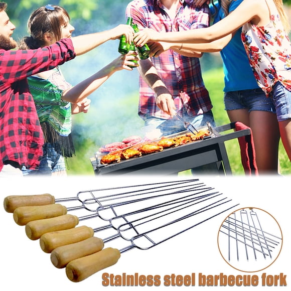 Dvkptbk bbq accessories BBQ Stainless Steel Shish Kabob Skewers Barbecue Stick Grilling Long Needle