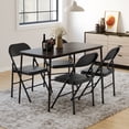 thumbnail image 4 of Heavy Duty Folding Chairs Set of 4 – Comfortable Seat, Robust Black Metal Frame, Stackable & Portable, 350lb Capacity, Ideal for Home, Office, Events – Black, Four-Pack, 4 of 8