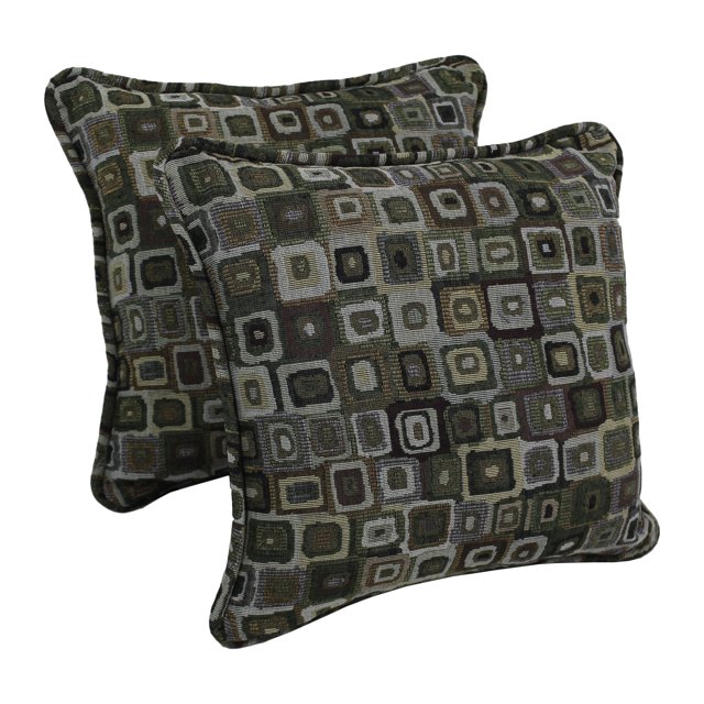18-inch Double-corded Patterned Tapestry Square Throw Pillows with Inserts (Set of 2) - Rothko