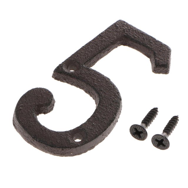 Abbracc 0-9 In House Numbers Hotel Home Door Metal Plating Number Digits Signage Address Number 5