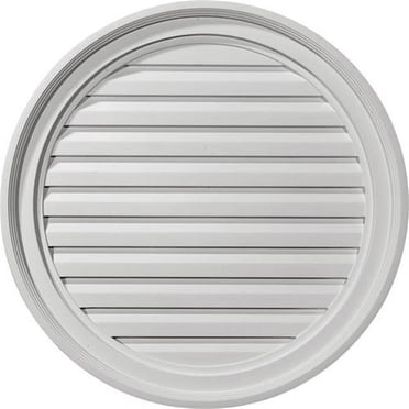 Ekena Millwork GVRO24D 24 in. W x 24 in. H Round Gable Vent Louver, Decorative