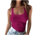 thumbnail image 1 of ohmzyzo Tank Tops for Women Summer Racerback Workout Tops Ribbed Spaghetti Strap Camisole Going Out Clothes 2025, 1 of 6