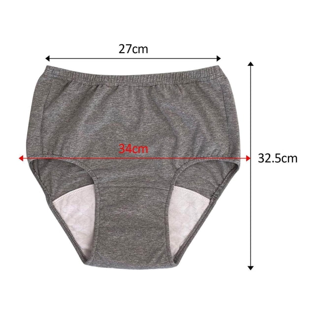 Langgg Soft Men Incontinence Underwear Urine for Sleeping Long Time Driving Adult Light Grey M