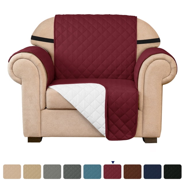Subrtex Housse de Canapé Extensible 1 Pce Matelassée Réversible avec Sangles Élastiques Antidérapantes Housse de Canapé Lavable pour Animaux