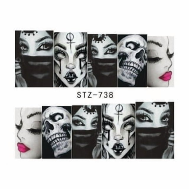Shengyu Women Girls Halloween Nail Art Sticker Skull Ghost Female Colorful Manicure Wraps Decor Tool