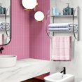 thumbnail image 4 of Costway 2 Tier Wall Mount Shower Organizer Toilet Bathroom Storage Rack Holder Towel Bar, 4 of 8