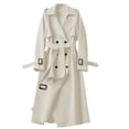 thumbnail image 1 of Soki Women's Long Double-Breasted Trench Coat Fall Winter Jacket with Belt, 1 of 5