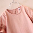 thumbnail image 4 of B91xZ Girls Tops 2024 Short Sleeve Crew Neck Printed Ribbed Top,Pink 5-6 Years, 4 of 5
