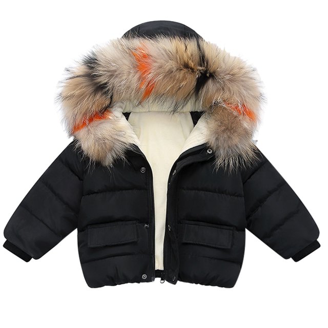 Kids Winter Jacket Winter Child Kids Solid Color Hoodie Zipper Coats Keep Warm Jacket Clothes