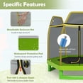 thumbnail image 2 of Patiojoy 7ft Kids Trampoline Round Bounce Jumping Bed with Safety Enclosure Net Yellow, 2 of 9