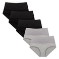 thumbnail image 1 of cfhntfmh 5pc Womens Cotton Underwear Stretchy High Waisted Plus Size Panties Breathable Solid Color Full Coverage Briefs, 1 of 6