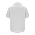 thumbnail image 4 of Admvng Chemises pour Hommes Décontractées Unies à Col Rabattu Boutonnées à Manches Courtes avec Poche P-3TG, 4 of 6
