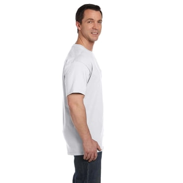 Hanes 5590 Tagless Pocket T-Shirt Size Large, White
