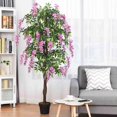thumbnail image 2 of Costway 6' Artificial Wistera Silk Tree Pink Flower Indoor-Outdoor Home Decor, 2 of 10