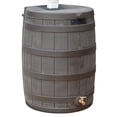 thumbnail image 2 of Good Ideas Rain Wizard 50 Gal Plastic Rain Barrel Water Collector, Oak (6 Pack), 2 of 8