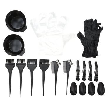Kit de Coloration pour Cheveux 2 Bols de Teinture pour Cheveux 6 Brosses de Teinture 4 Cache-Oreilles 1 Paire de Gants pour Bricolage Salon Coloration des Cheveux Blanchiment 20 Pcs Gants en Plastique 4 Pinces à Cheveux