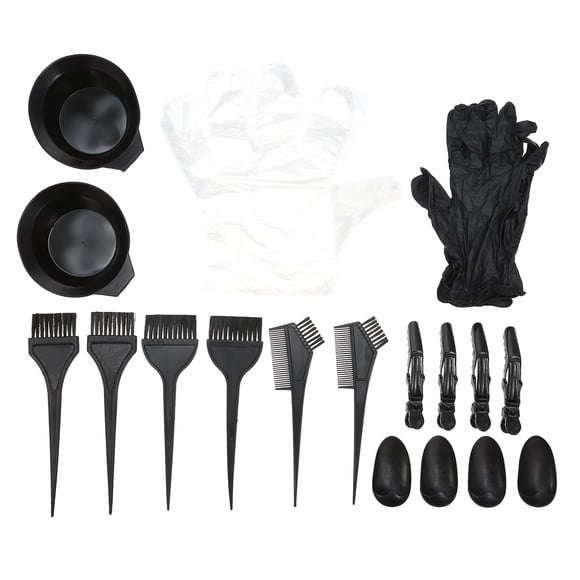 Hair Dye Coloring Kit 2 Hair Tinting Bowl 6 Dye Brush 4 Ear Cover 1 Pair Gloves for DIY Salon Hair Coloring Bleaching 20PCS Plastic Gloves 4 Hair Clips