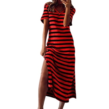 Summer Dress for Women Sexy Women Fashion Summer Casual Short Sleeve V-Neck Printing Dress Loose Dress Loose Summer Dress for Women Summer Dress for Women with Sleeves