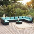 thumbnail image 1 of vidaXL 11 Piece Garden Lounge Set with Cushions Poly Rattan Black, 1 of 5