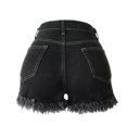 thumbnail image 4 of Birdeem Womens Stretchy Denim High-Waist Shorts Frayed Ripped Shorts with Pockets Pants, 4 of 6
