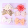 thumbnail image 1 of Ensemble de 3 Pcs Couvre-Chefs Mignons pour Bébés Filles, Bandeau Nœud pour Nouveau-Né, Bandeau Élastique, Accessoires pour Photos de Cheveux, 1 of 5