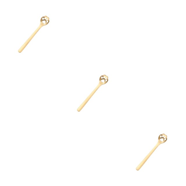 Redempat Cute Tea Spoon Exquisite Stainless Steel Spoon For Tea Drinking Teaware Cat's Claw gold 1 3Set
