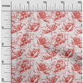 thumbnail image 2 of oneOone Polyester Spandex Red Fabric Floral Craft Projects Decor Fabric Printed By The Yard 56 Inch Wide, 2 of 4