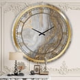 thumbnail image 3 of Designart 'White Marble with Curley Grey and Gold Veins' Glam wall clock, 3 of 3