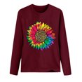 thumbnail image 3 of Blouse à Manches Longues pour Femmes Blouse Décontractée Ample Col Rond Manches Longues Imprimé Tournesol T-Shirt Blouse Manches Longues, 3 of 5
