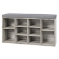 thumbnail image 1 of BeesClover Multi-Functional Entryway Bench with Shoe Storage, Padded Seat, 10-Cubby Adjustable Shoe Organizer – Small Shoe Rack Bench with Side Pockets for Hallway, Bedroom, Mudroom, and Living Room, 1 of 9