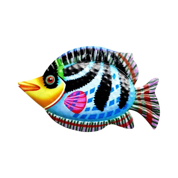 Iumwxz Fish Metal Art Wall Decoration Living Room Bedroom Home Decoration hanging ornaments Blue Iron Deals on outdoor living