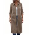 thumbnail image 1 of JGGSPWM Cardigan Long Décontracté pour Femmes 2025 Manteaux d'Hiver Veste d'Automne Col Rabattu Poche Fermeture Éclair Manteau d'Extérieur Brun m, 1 of 6