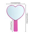thumbnail image 3 of Milaget Mini Heart-Shaped Travel Handheld Mirror, Cosmetic Hand Mirror with Handle, with 4 Colors to Select Pink, 3 of 9