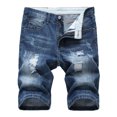 thumbnail image 1 of Cameland Men's Ripped Denim Trunks Stretchy Washed Jeans Trunks Cut-off Classic Fit Biker Jeans Trunks, 1 of 7