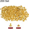 thumbnail image 3 of 200 Sets Leather Rivets 6 x 6mm Metal Double Cap Rivet Snaps Studs Fasteners with 3pcs Setting Tools Rivets for Leather Craft DIY Repair Decoration, Gold Tone, 3 of 7