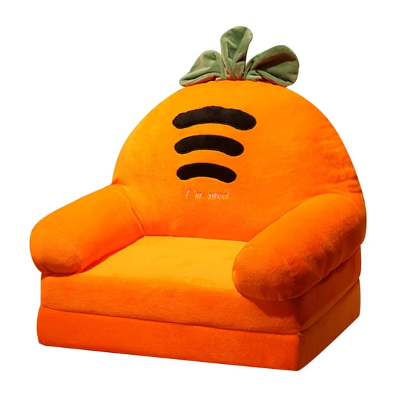 Plush Foldable Kids Sofa Backrest Armchair 2 in 1 Foldable Children Sofa Cute Cartoon Lazy Sofa Children Flip Open Sofa Bed for Living Room Bedroom Without Liner Filler