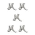 thumbnail image 3 of relayinert Soft Five Toe Socks Stretchable Cotton High Crew Socks Athletic Solid Socks Grey 5Set, 3 of 6