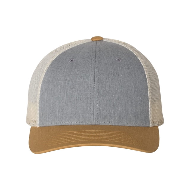 Richardson Low Pro Trucker Cap, M-L, Heather Grey-Birch-Amber Gold