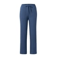 thumbnail image 2 of NECHOLOGY Women's Wide Leg Track Pants Capris with Pockets, Dark Blue, Size S, 2 of 5