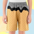 thumbnail image 2 of MIASHUI Garçons Filles Shorts à Imprimé Graphique Confortables d'Été Décontractés pour la Plage, Noir, 9-10 Ans, 2 of 4