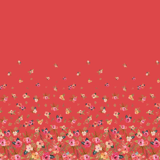 Soimoi polyester Crepe Fabric Leaves & Flower Panel Decor Fabric Printed Yard 42 Inch Wide